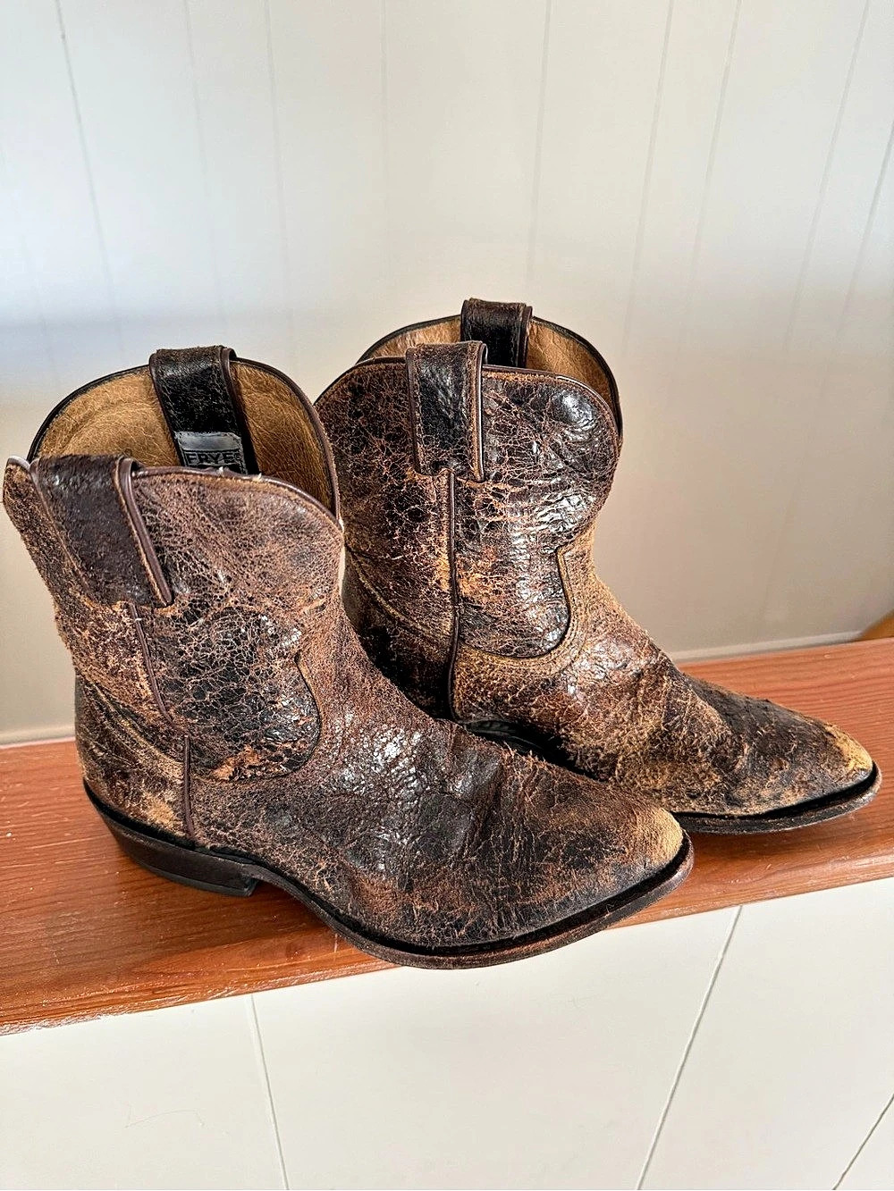 Frye Brown Western Ankle Boots